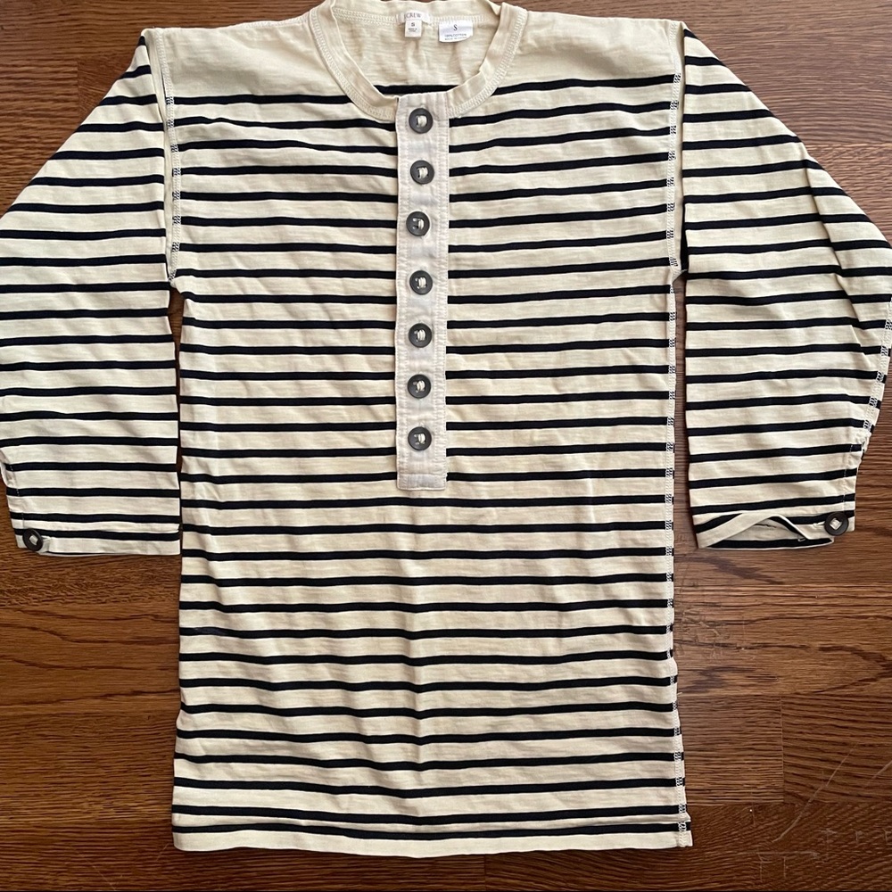 Jcrew Breton stripe shirt with metal button details